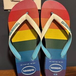 Havaina’s Rainbow flip flops- Size 41-42. US 11-12.